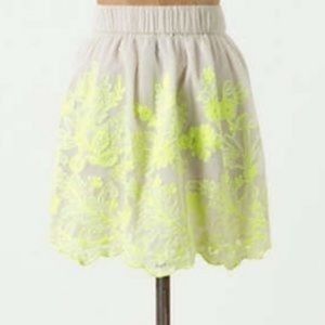 Anthropologie Floral Embroidered Skirt - Size 12